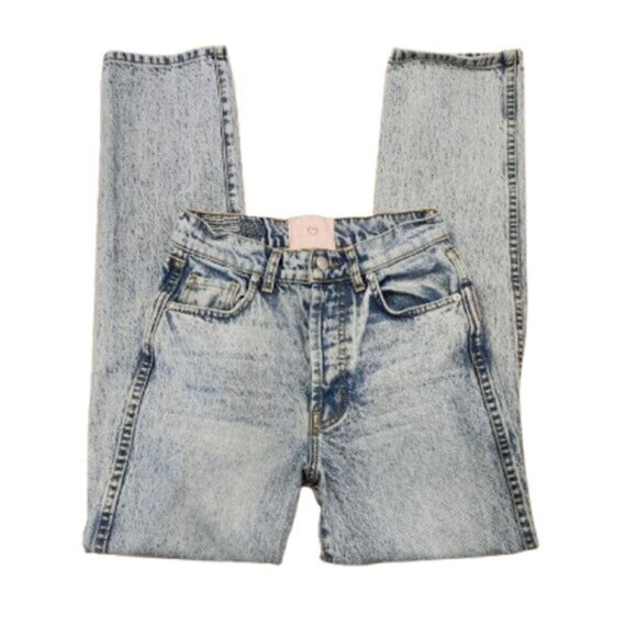 REVICE High-Rise Acid Wash Button Fly Jeans - Picture 1 of 7